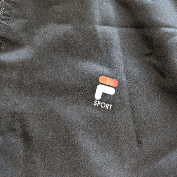 Fila Windbreaker Jacket Sport Men's XL Black Front Zip Drawstring Hem - Picture 6 of 9